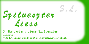 szilveszter liess business card